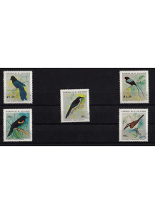 EL SALVADOR 1991 francobolli tematica Fauna Yvert e Tellier serie completa 1125/9